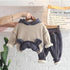 Winter children's hooded sweater suit two-piece set